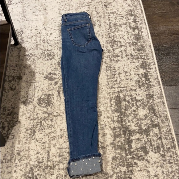 Zara Basic Denim With Pearls - Picture 2 of 2